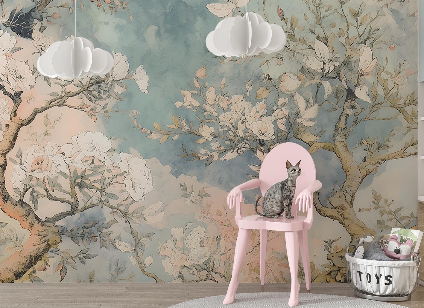 Фотообои флизелиновые Upstream Цветущая сакура 368х245 см (VINT-019/7) - фото 2