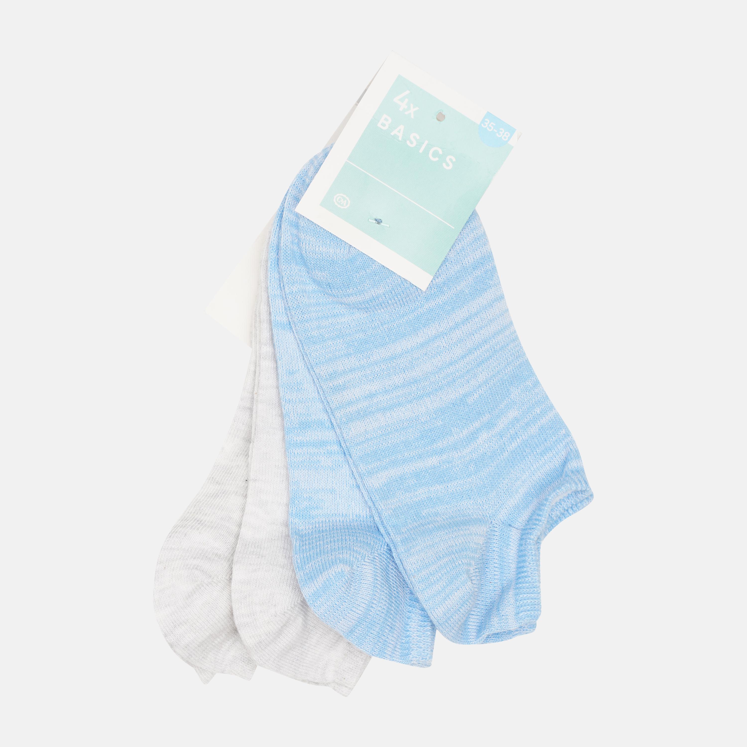 Шкарпетки C&A 4 пари р. 35-38 Блакитний/Сірий меланж (2252164700602)