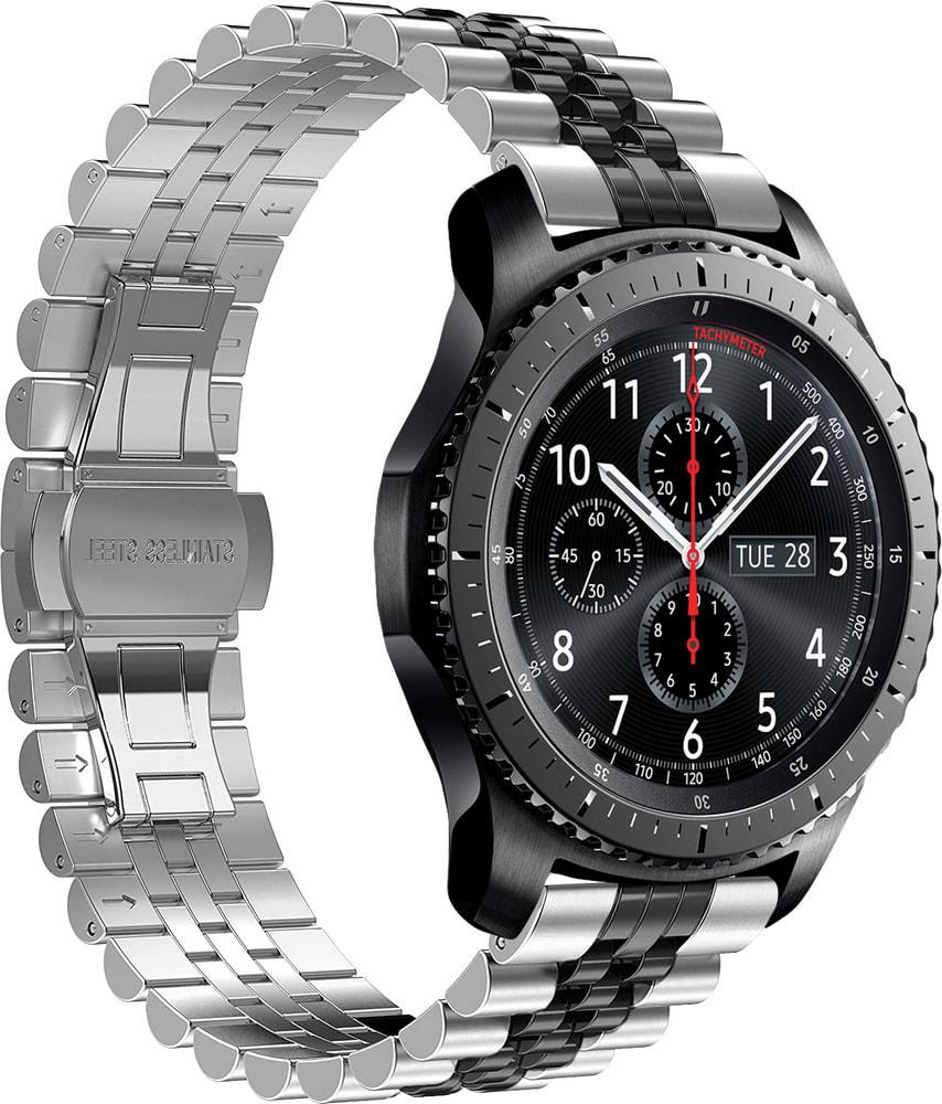 Браслет металлический Stech Line для Samsung Gear S3 Silver Black (29139-69)