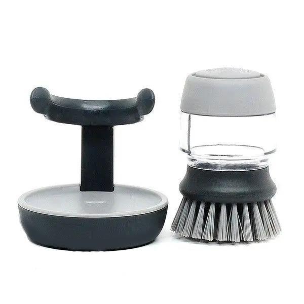 Щётка для мытья посуды с дозатором моющего средства Boster с подставкой держателем для щётки Серый - фото 2 Щётка для мытья посуды с дозатором моющего средства Boster с подставкой держателем для щётки Серый - фото 2