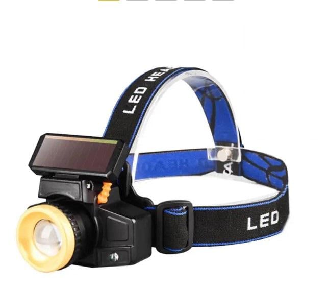 Ліхтар налобний акумуляторний із сонячною батареєю (M90422)