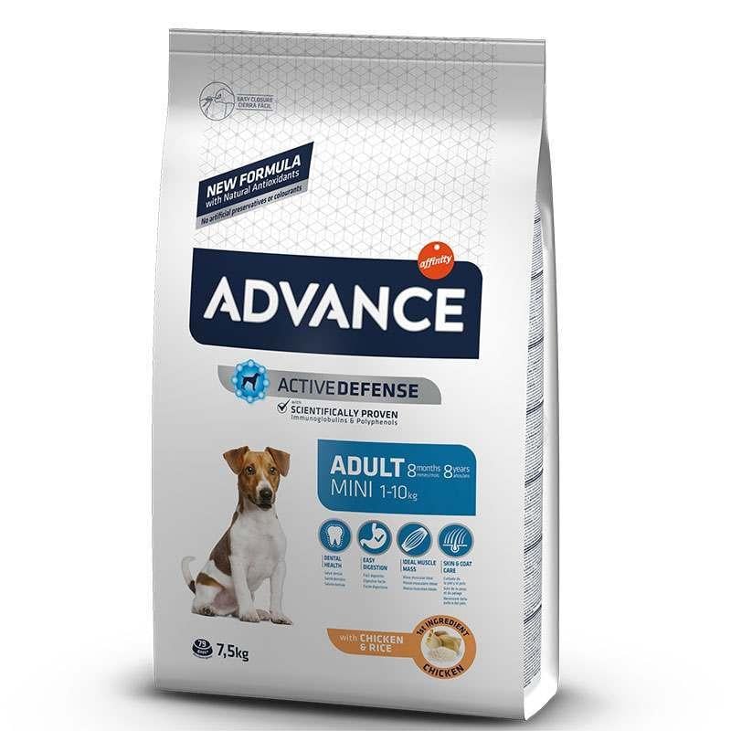 Корм сухой для взрослых собак малых пород Advance Dog Mini Chicken&Rice с мясом курицы 7,5 кг (923679/8410650150192)