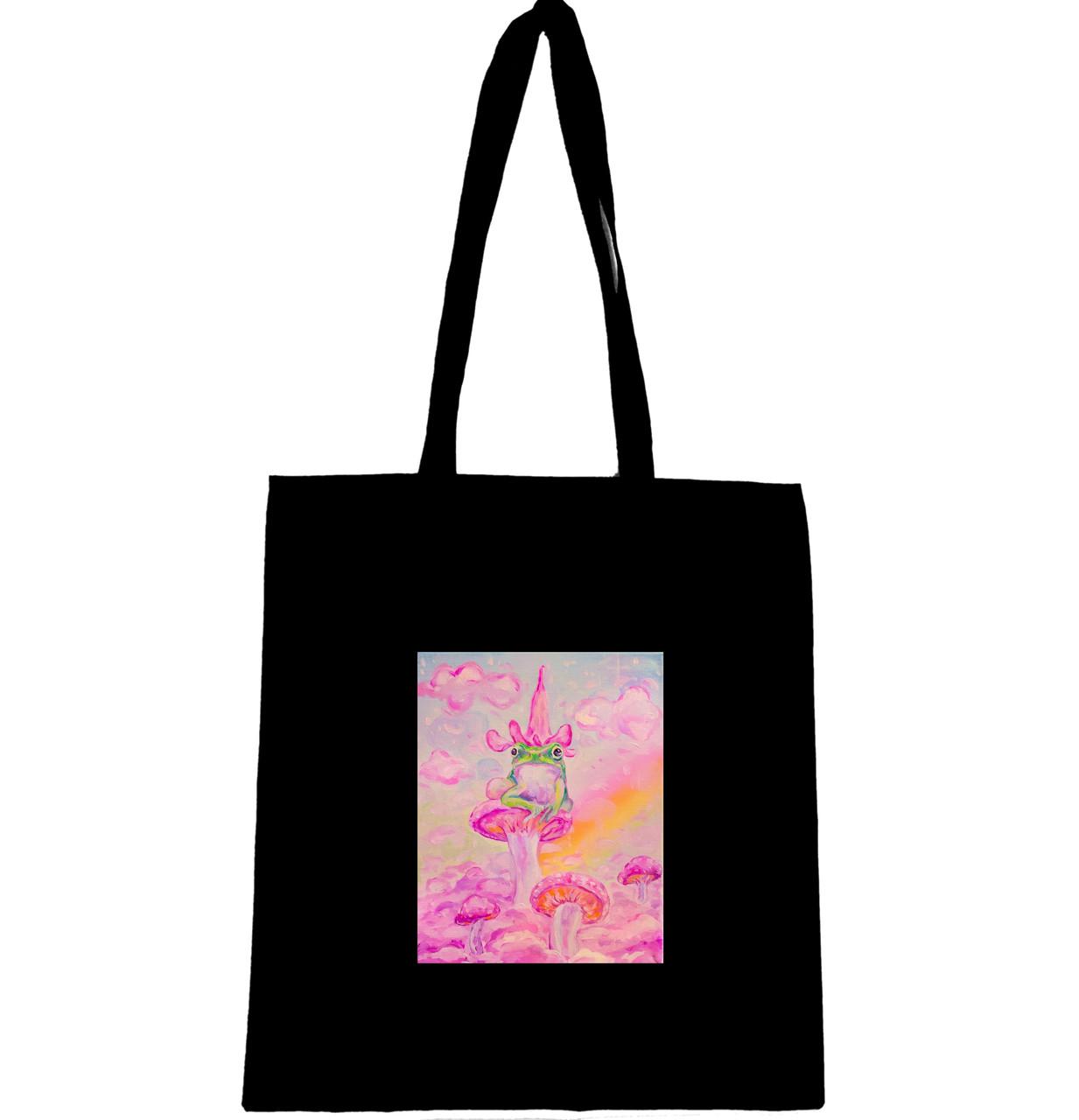 Эко-сумка с принтом Лягушка и грибочки (775)