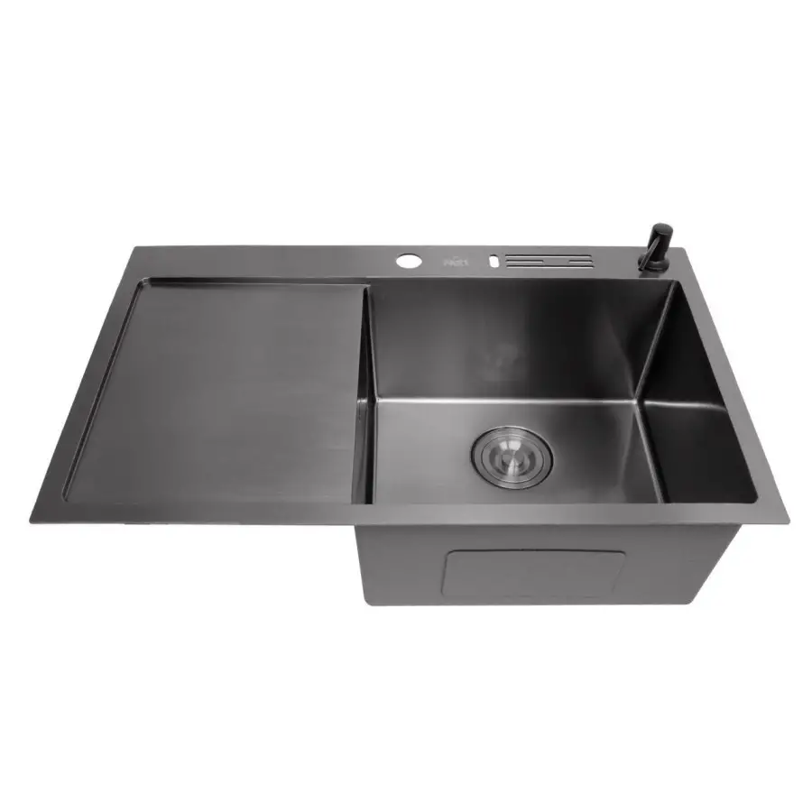 Мойка кухонная Nett NB-7848L с PVD покрытием нержавеющая сталь 780x480 мм Черный (NET-0406201)