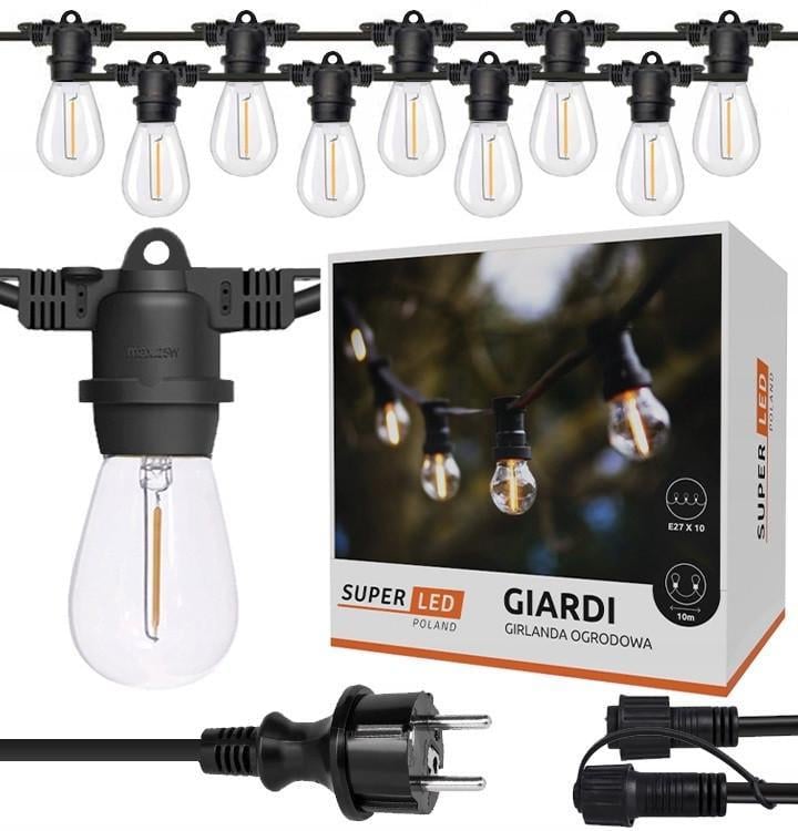 Гирлянда садовая E27 с возможностью соединения SuperLED 10 LED-ламп 10 м (33977488)