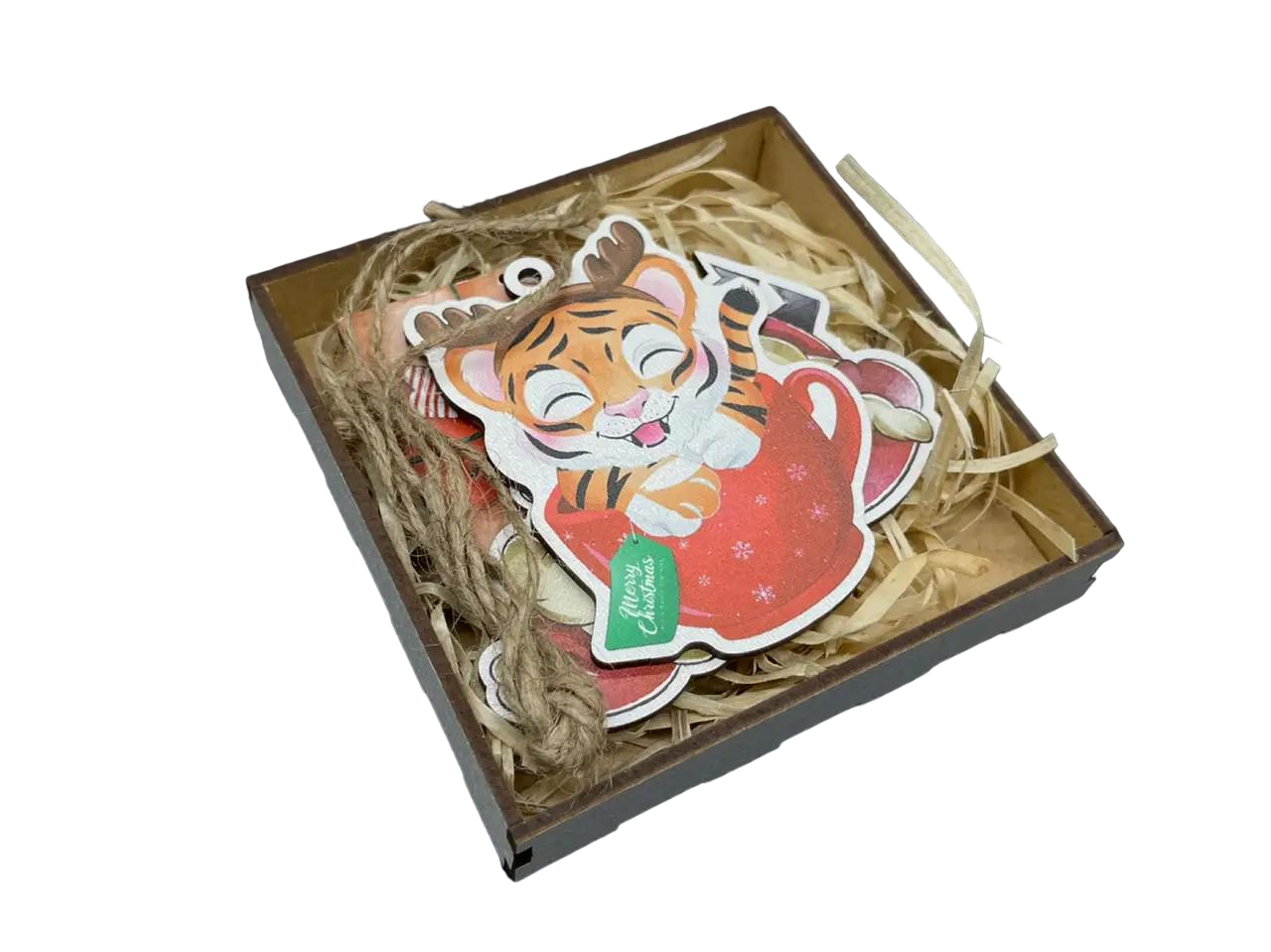 Игрушка с УФ-печатью деревянная подарочный 3 шт. 11х11 см (НР-345)