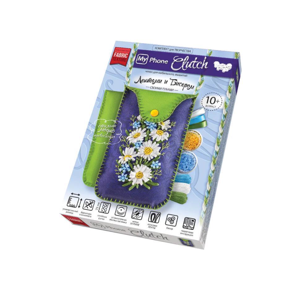 Комплект для творчості MPCL-01-01…05 Ромашки My Phone Clutch чохли з вишивкою стрічками (RLT33054s43665)