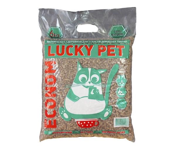 Наповнювач деревний Lucky Pet Econom для туалетів домашніх тварин 6 кг (43574)