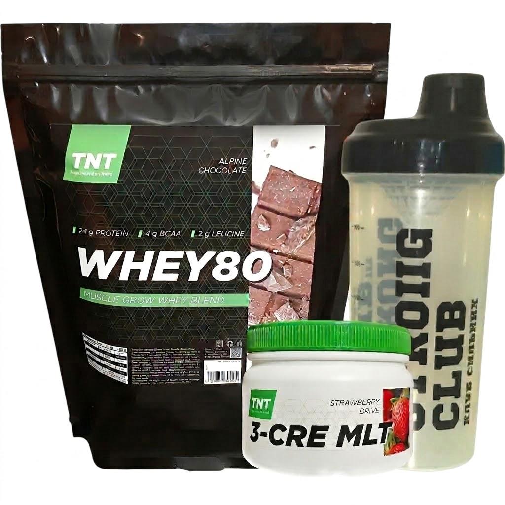 Комплекс TNT Nutrition Протеїн 2 кг/Креатин 0,3 кг/Шейкер