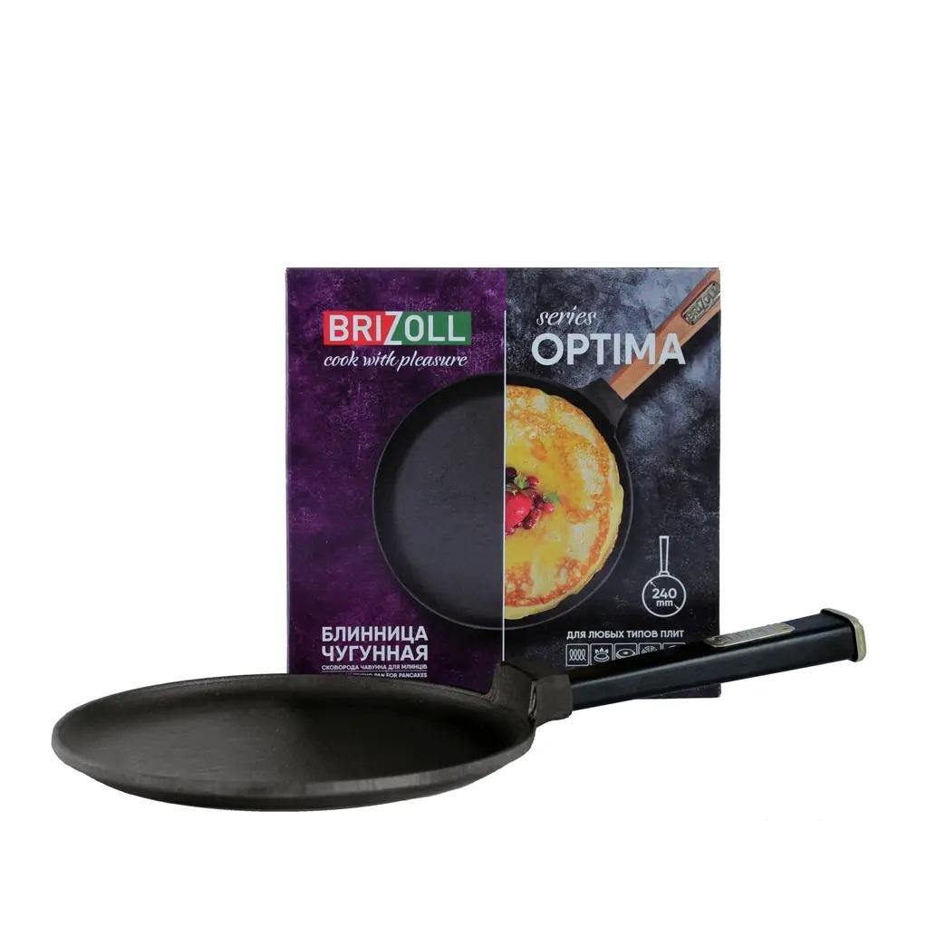 Сковородка для блинов Brizoll Optima O2415-P1 24 см Black (18067) - фото 2