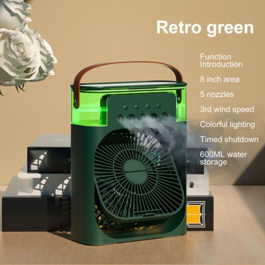 Кондиционер настольный Mini Cooling Fan AC9418 с LED подсветкой USB Зеленый (26057431) - фото 4 Кондиционер настольный Mini Cooling Fan AC9418 с LED подсветкой USB Зеленый (26057431) - фото 4