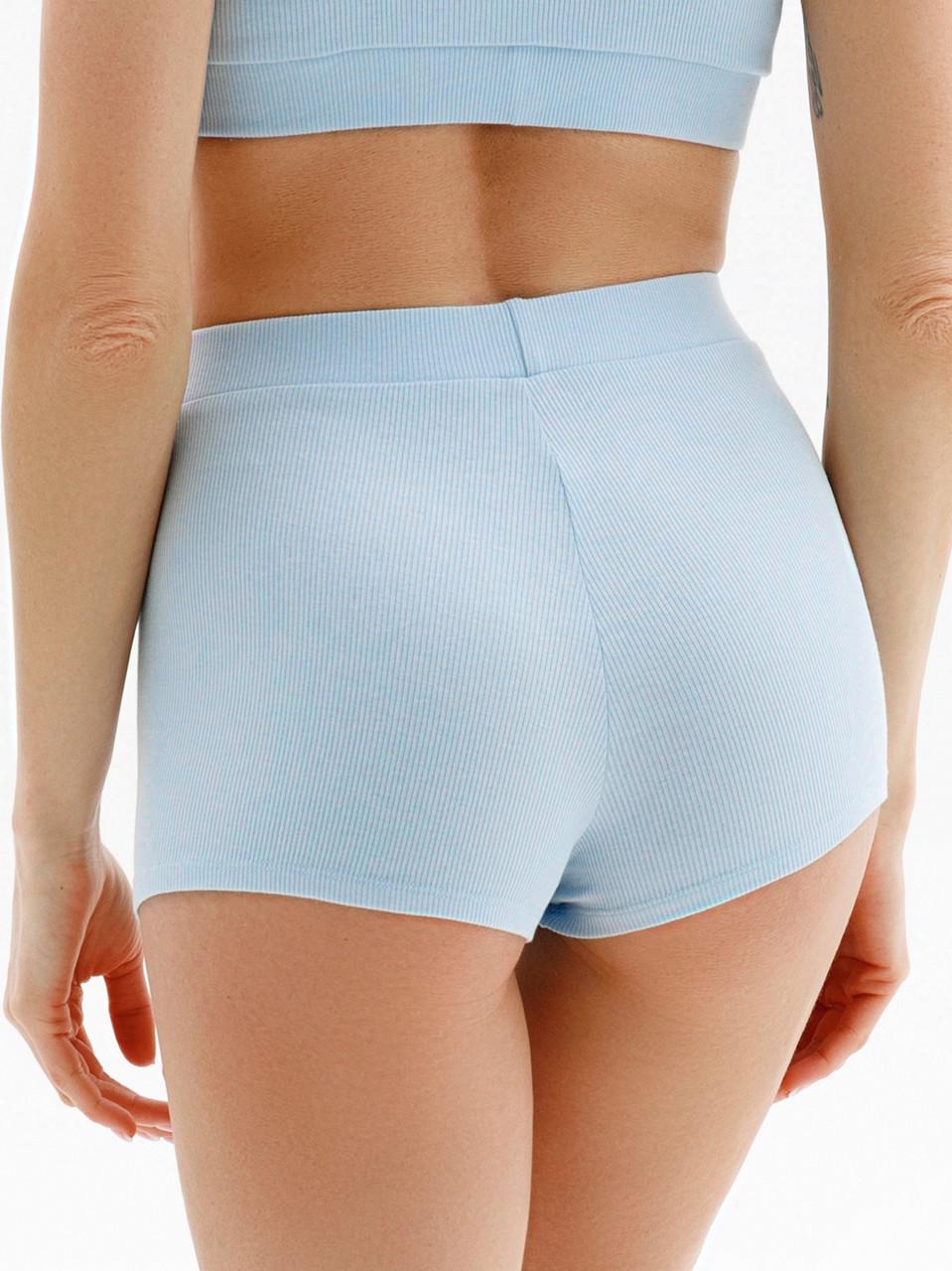 Комплект нижньої білизни жіночий Leinle топ/труси-шорти бавовна XS Блакитний (1819/46048) - фото 4 Комплект нижньої білизни жіночий Leinle топ/труси-шорти бавовна XS Блакитний (1819/46048) - фото 4