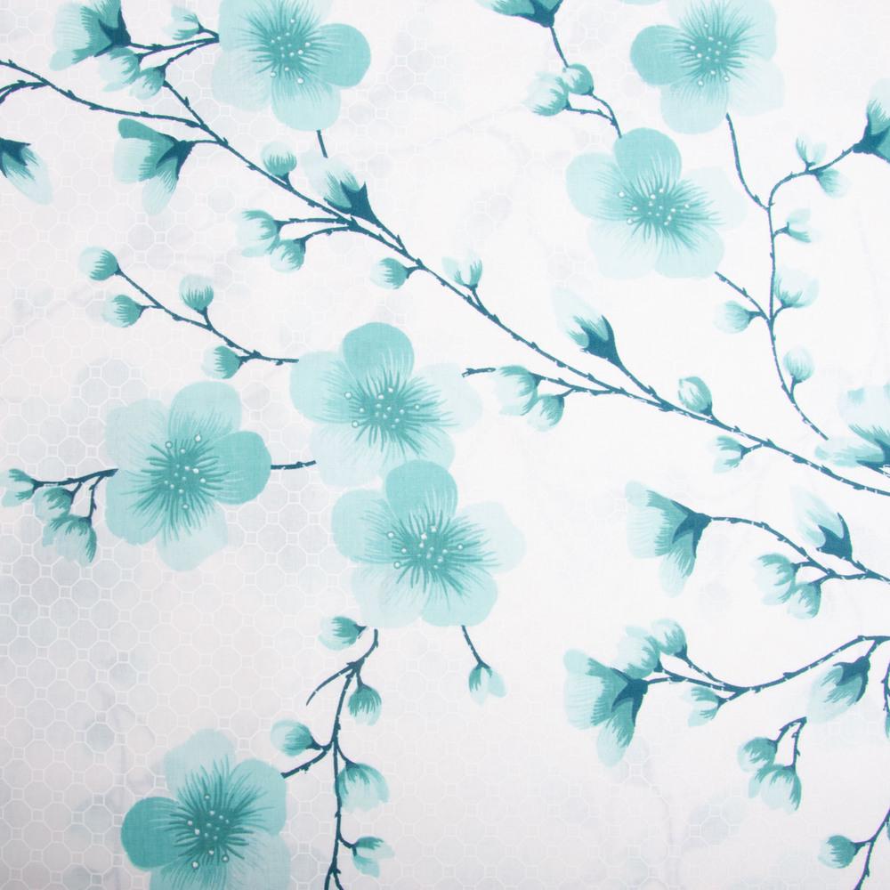 Ткань бязь ранфорс для постельного белья Сакура 130 гр/м2 240 см Мятный (G-6764/3)