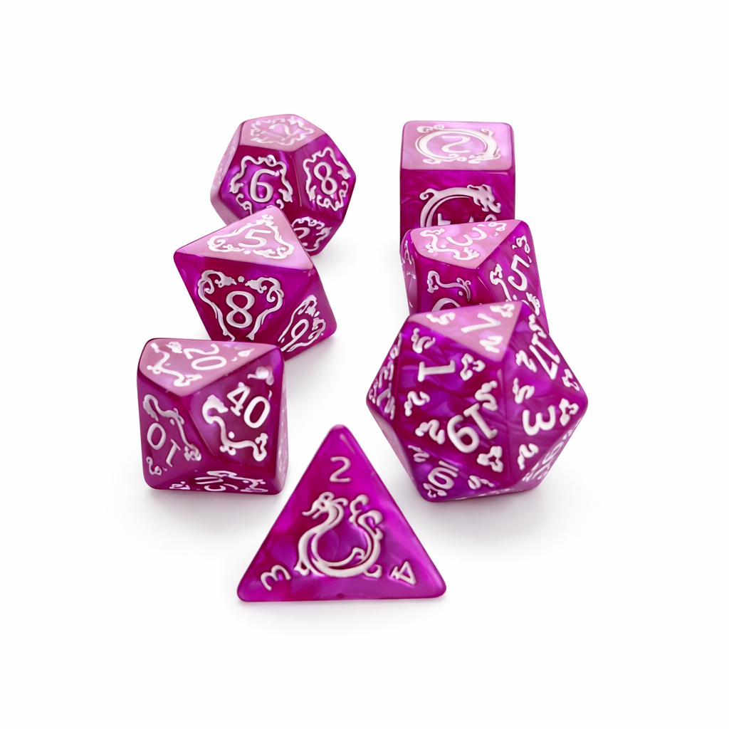 Набор игровых кубиков для D&D/TTRPG полиэдрические 7 шт. Фиолетовый (1613) Набор игровых кубиков для D&D/TTRPG полиэдрические 7 шт. Фиолетовый (1613)