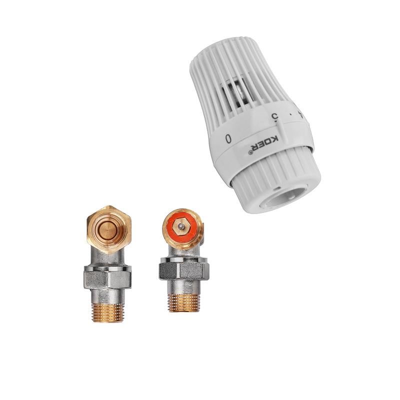 Комплект для підключення радіатора KOER SET-23 кутовий з термоголовкою клікове кріплення 1/2" (KR5284) - фото 5 Комплект для підключення радіатора KOER SET-23 кутовий з термоголовкою клікове кріплення 1/2" (KR5284) - фото 5