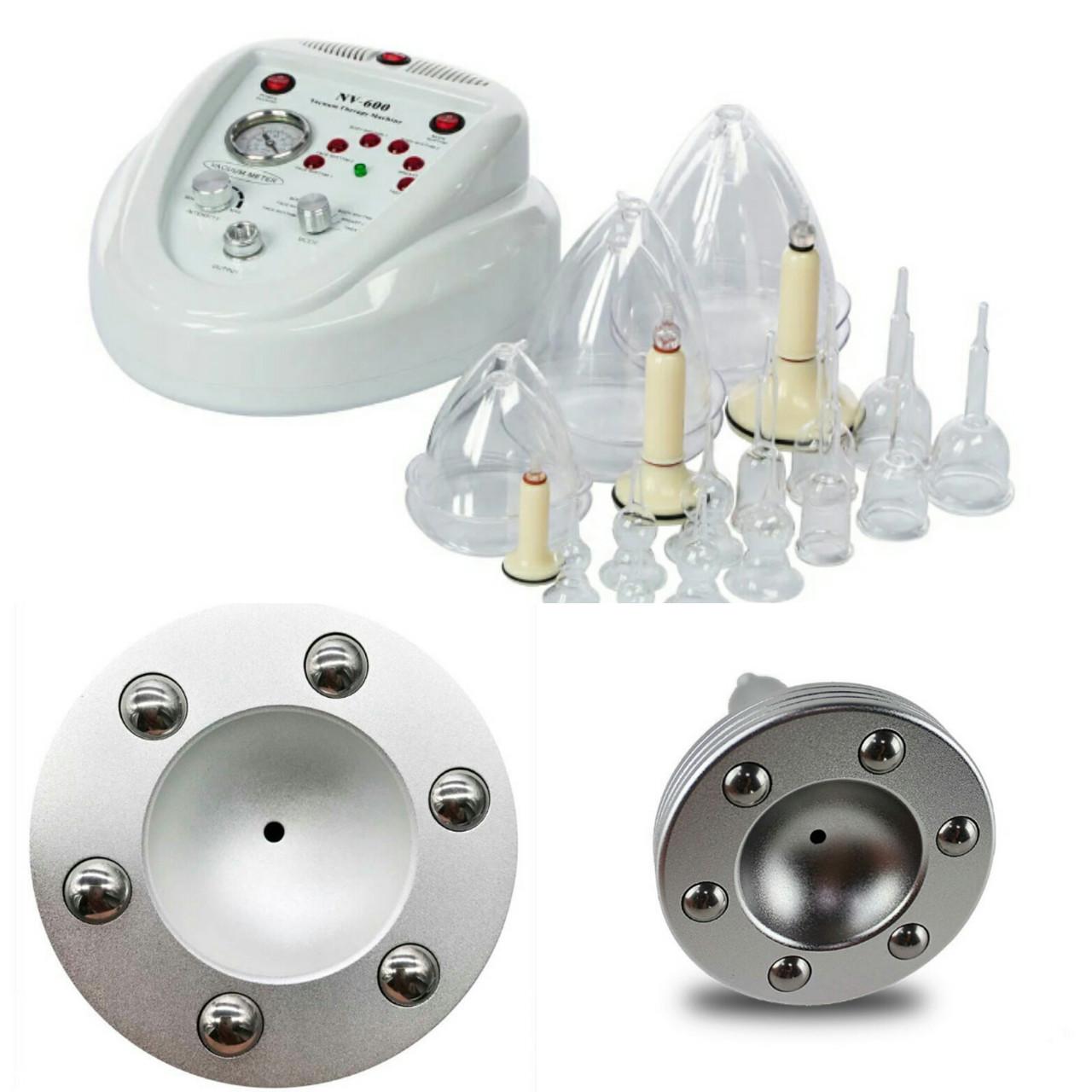 Апарат вакуумно-роликового масажу Nova NV 600 з металевою кульковою насадкою 8 см (2252487138)