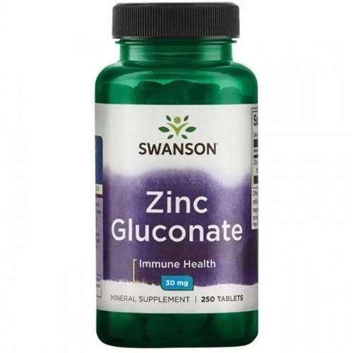 Мікроелемент Цинк Swanson Zinc Gluconate 30 мг 250 Tabs