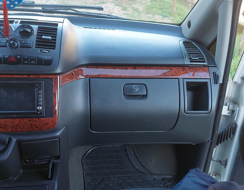 Накладки на панель Титан Meric для Mercedes Vito W639 2004-2014 гг. пластик Черный