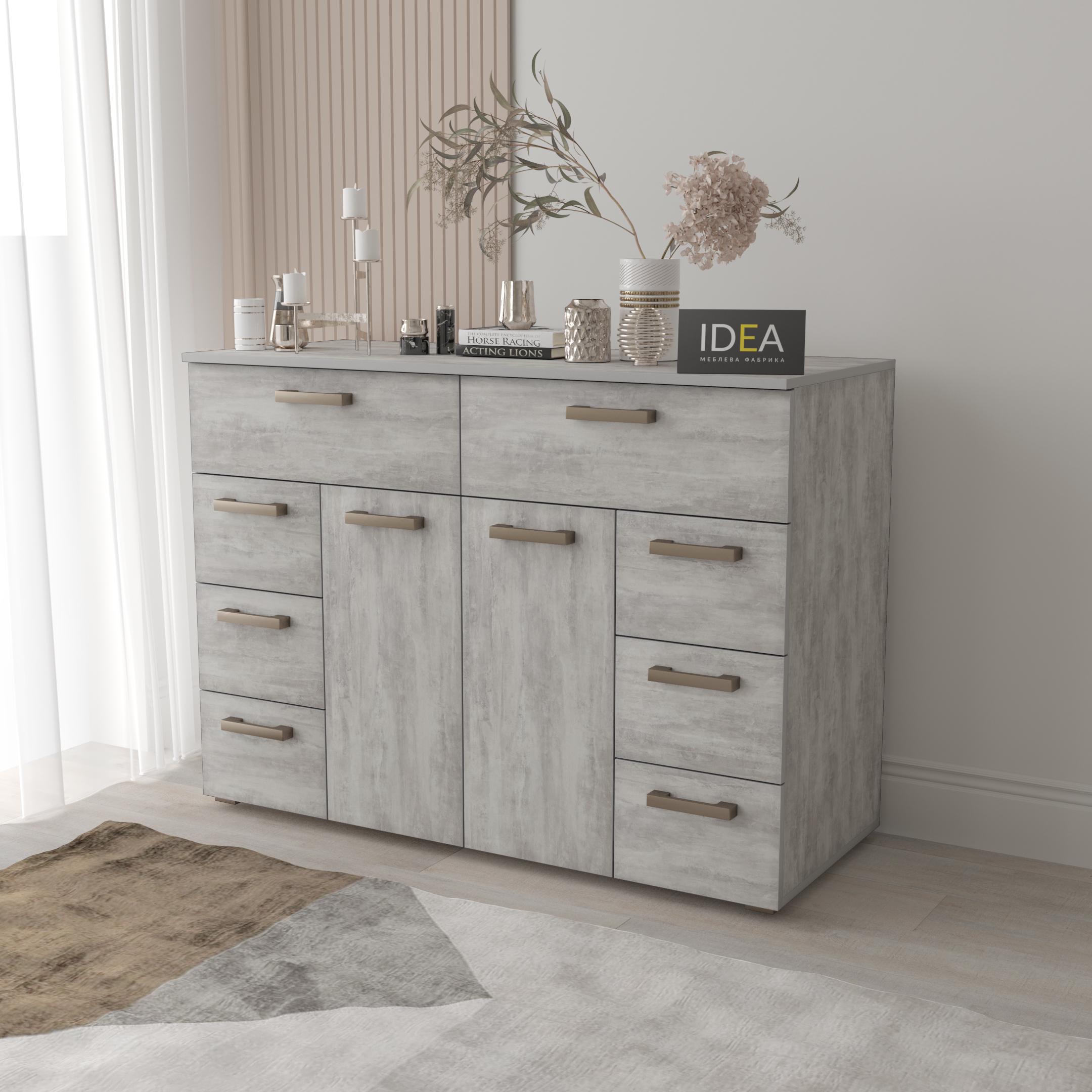 Комод Idea ТКБ-381 на 8 шухляд з дверима Бетон урбан (26718337)
