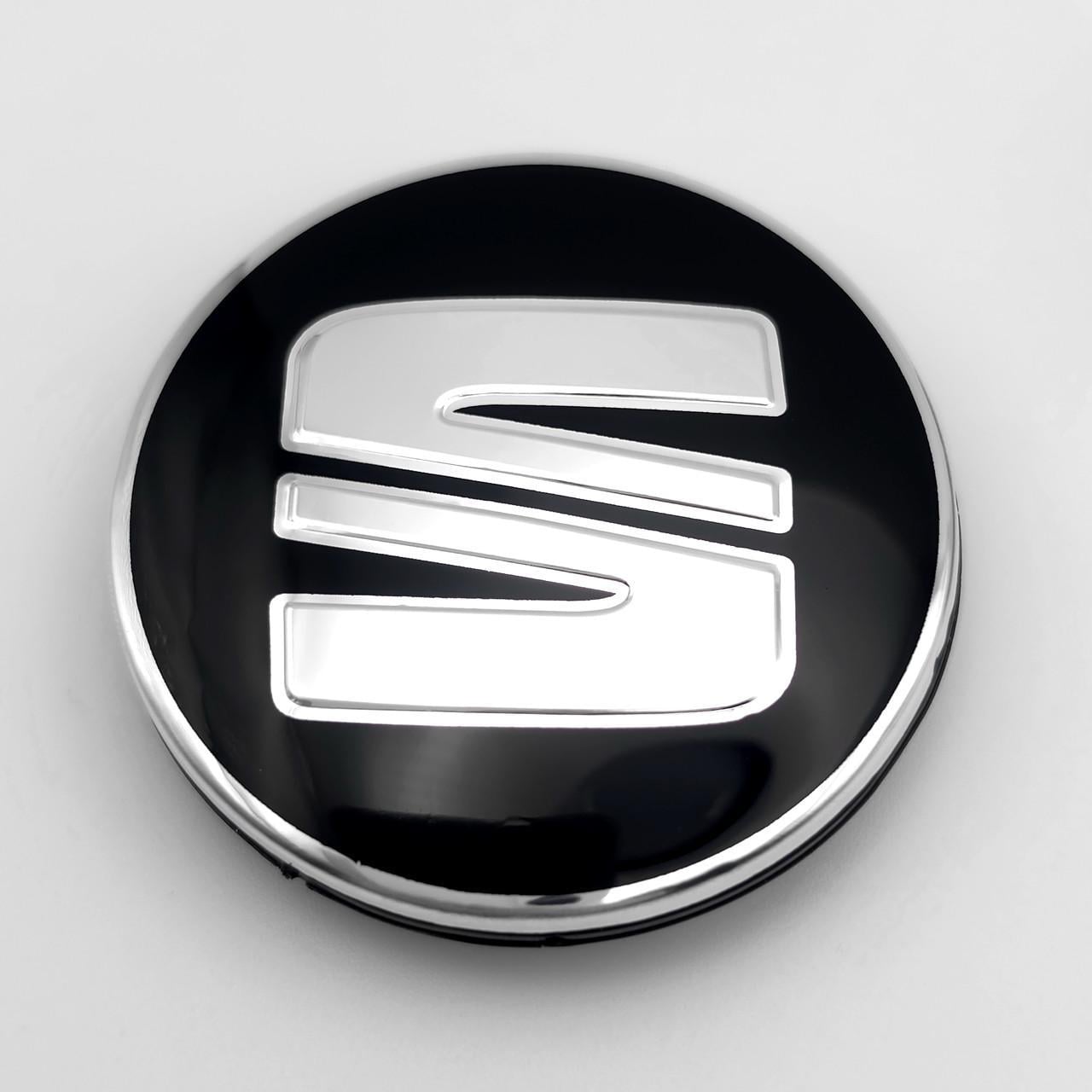 Колпачок заглушка ступицы колеса Seat 55 мм Хром/Черный тип 1 (3008363867)