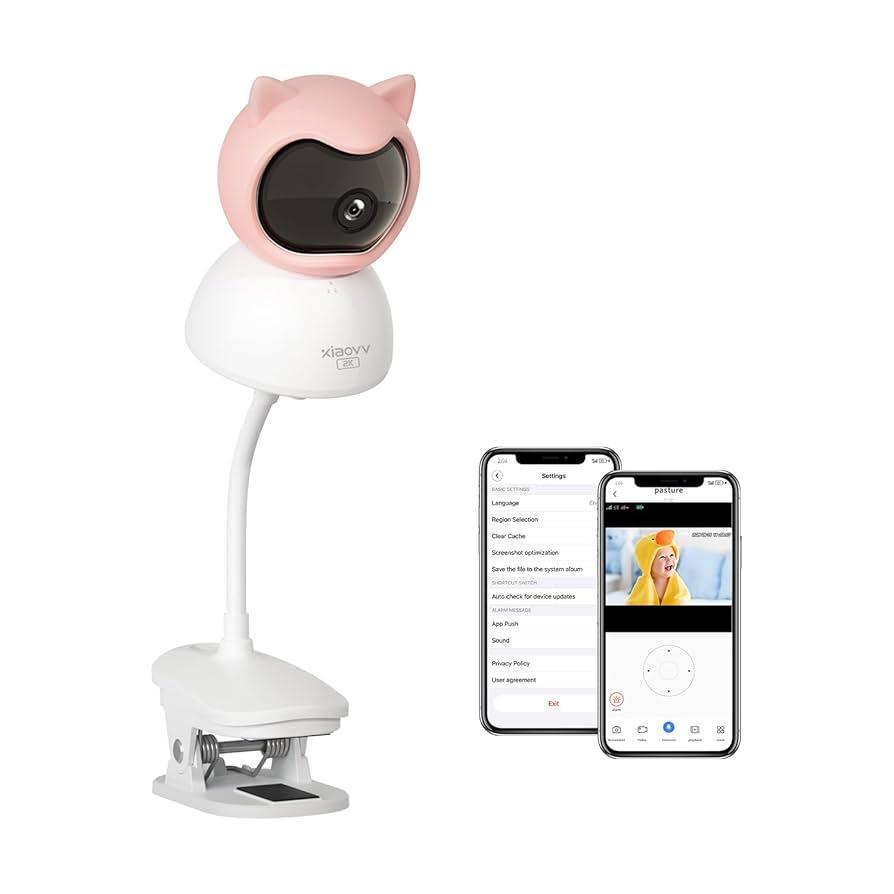 Відеоняня Xiaovv Q2BM на прищепці Рожевий (28780643) - фото 2