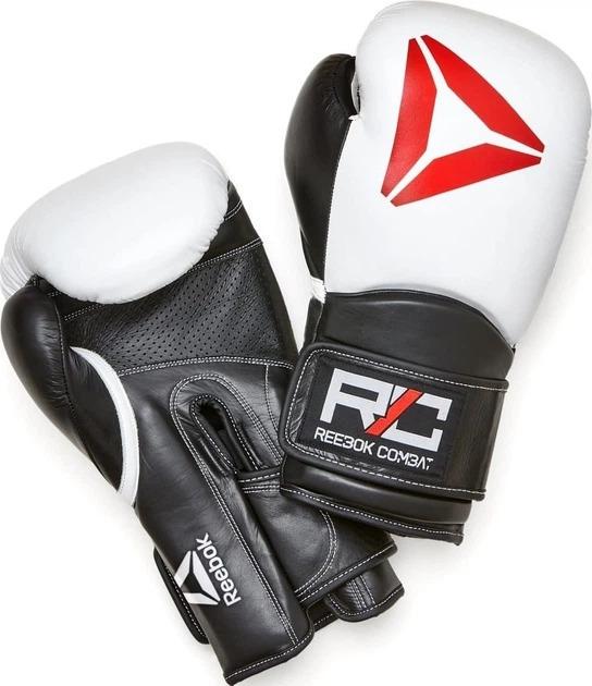 Боксерські рукавиці Чоловічі Reebok Combat Leather Boxing Gloves 10 унцій Чорний/Білий (RSCB-10010WH-10) Боксерські рукавиці Чоловічі Reebok Combat Leather Boxing Gloves 10 унцій Чорний/Білий (RSCB-10010WH-10)