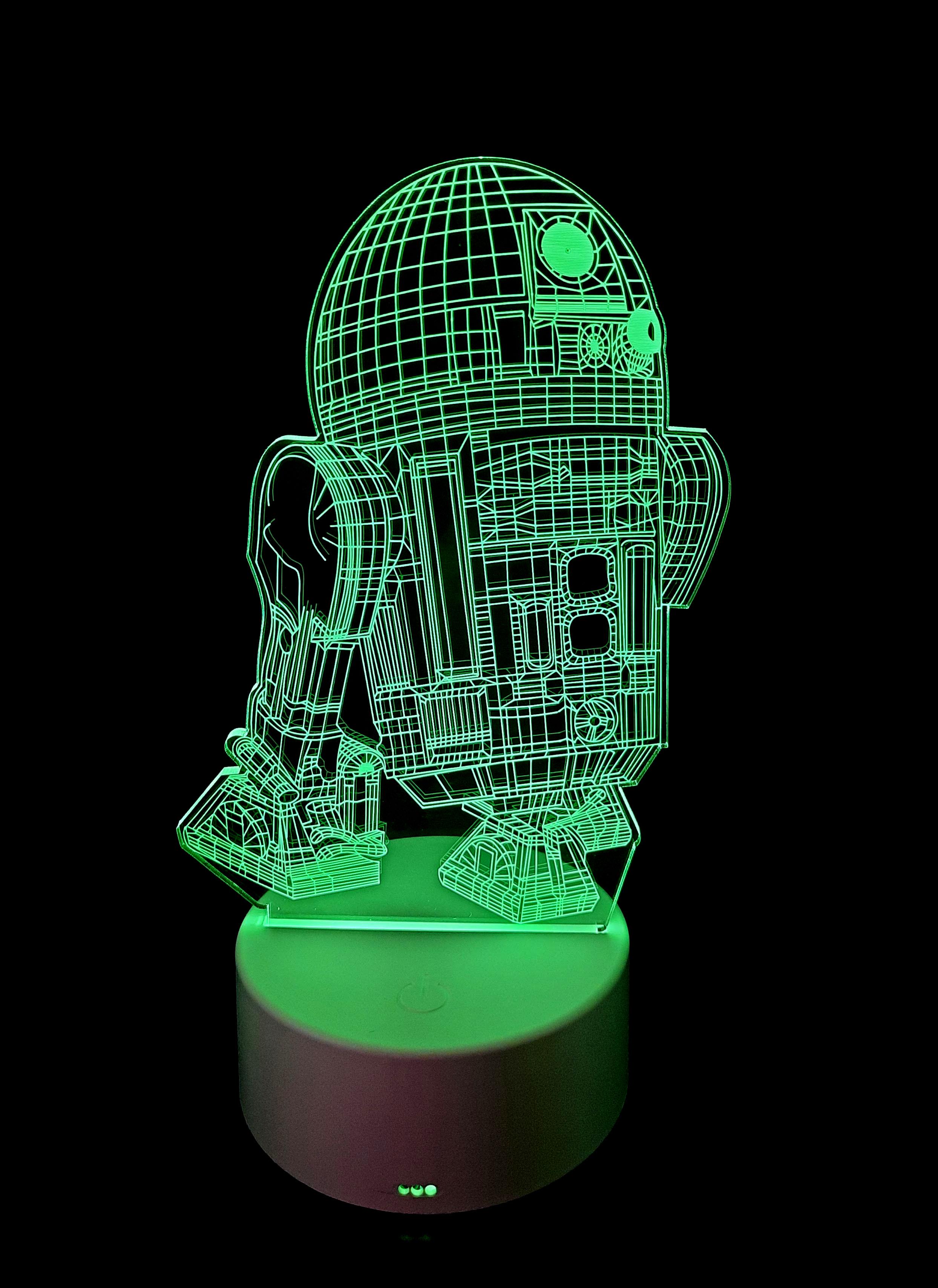 3D LED ночник светильник 7 цветов Звездные войны R2D2