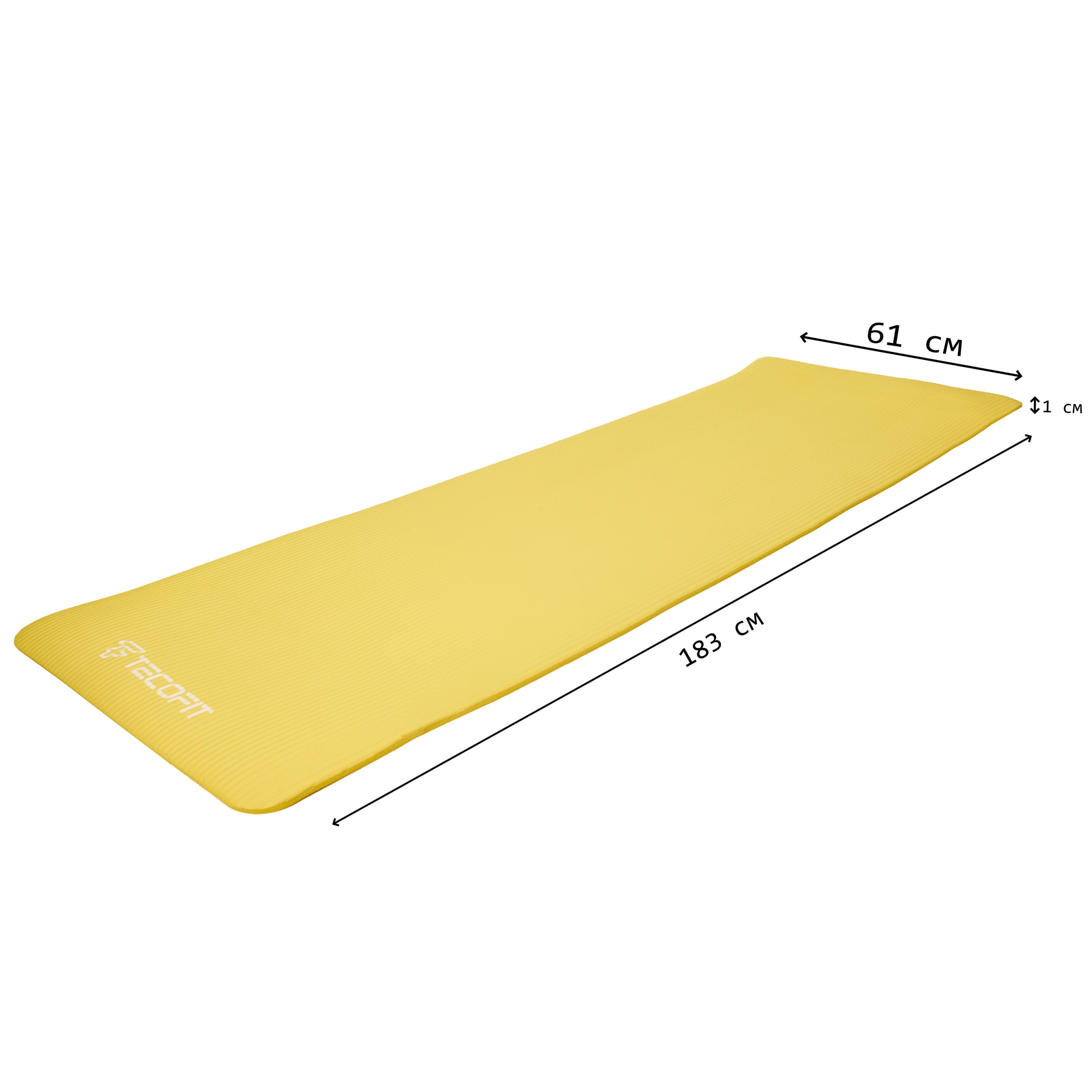 Килимок для йоги та фітнесу TECOFIT NBR з чохлом Жовтий (TOP20106462/4) - фото 4