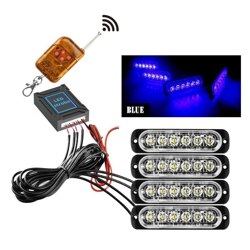 Стробоскоп в решітку радіатора 6 LED 12-24V з пультом керування 4 шт. Синій (4280) - фото 11 Стробоскоп в решітку радіатора 6 LED 12-24V з пультом керування 4 шт. Синій (4280) - фото 11