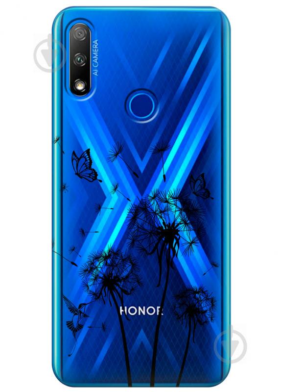 Прозрачный силиконовый чехол iSwag для Huawei Honor 9X с рисунком - Одуванчики (KS2746)