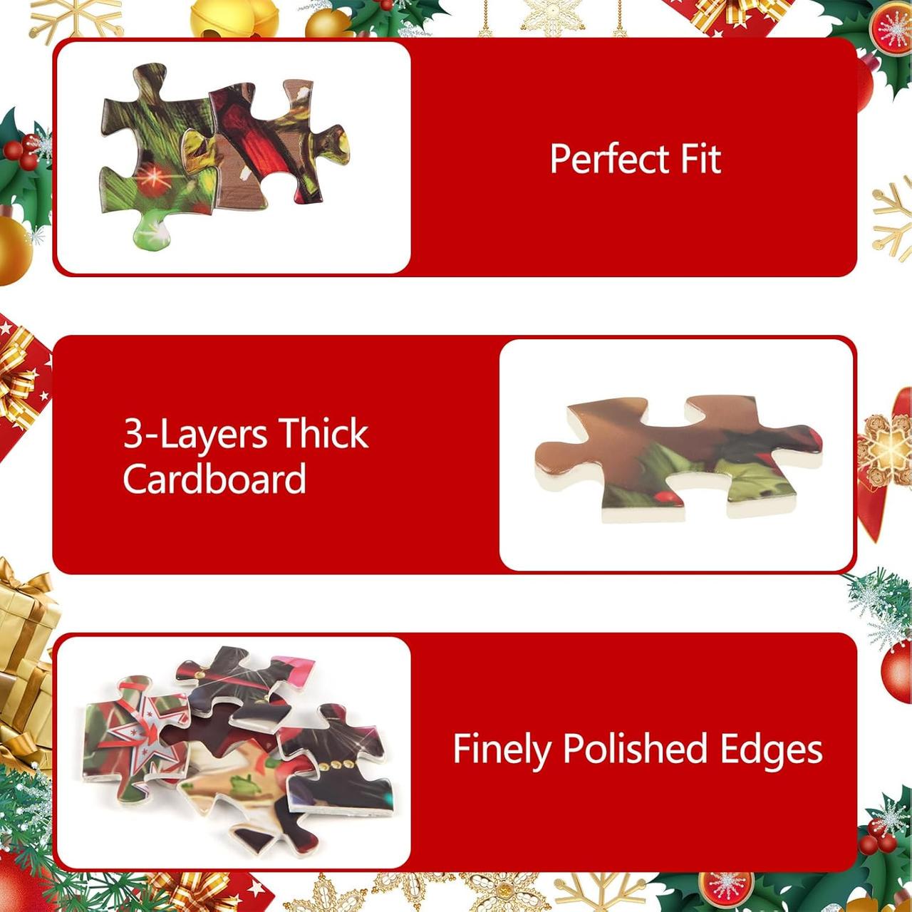 Адвент-календарь рождественский пазл 24 коробки по 1008 деталей - фото 3