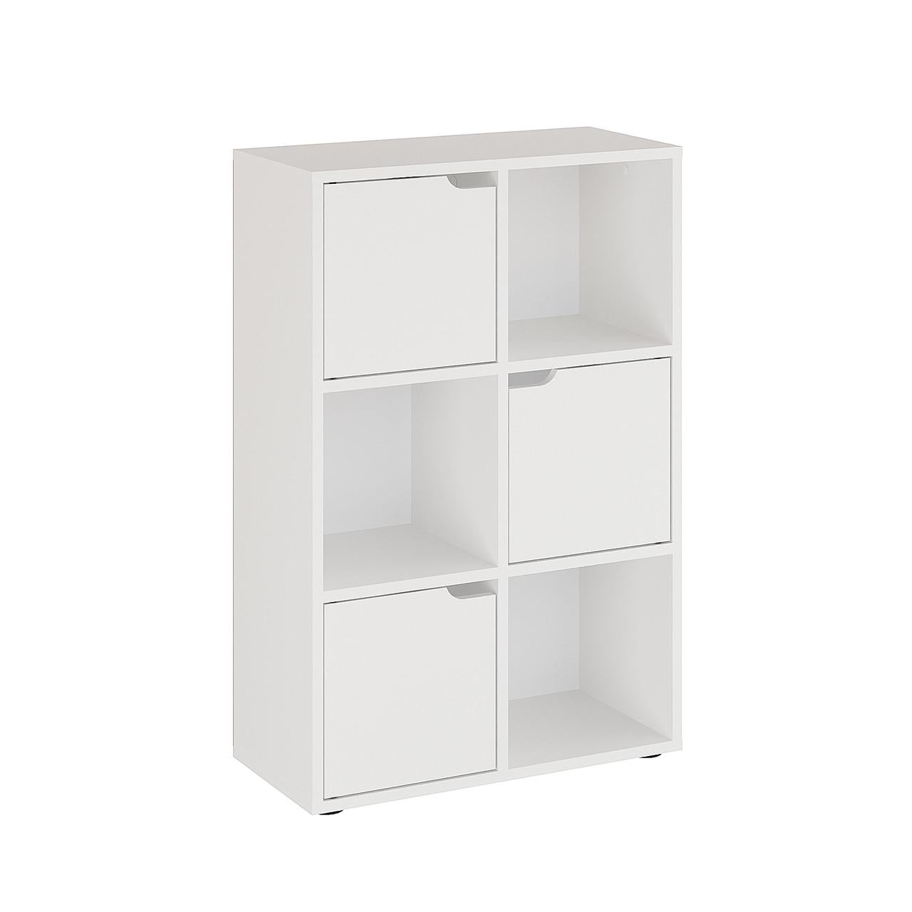 Стеллаж книжный KOMTO Shelf6 6 секций 3 дверцы Белый (p-186-2816)