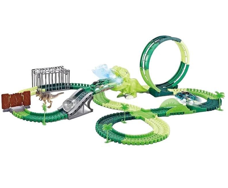 Трек автомобильный RC Toys дино площадка 225 элементов 500 см Green (139101) Трек автомобильный RC Toys дино площадка 225 элементов 500 см Green (139101)