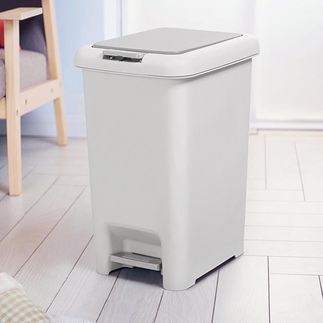 Мусорное ведро MVM BIN-01 30L GRAY с крышкой и педалью 30 л Серый (211230) - фото 4 Мусорное ведро MVM BIN-01 30L GRAY с крышкой и педалью 30 л Серый (211230) - фото 4