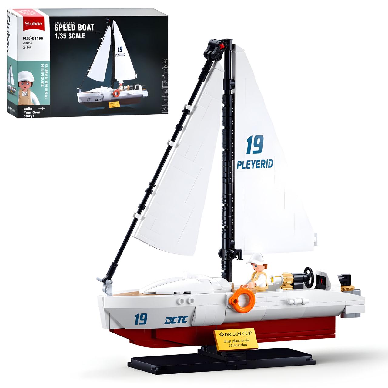 Конструктор Sluban Яхта 260 деталей 1:35 (M38-B1190) - фото 3 Конструктор Sluban Яхта 260 деталей 1:35 (M38-B1190) - фото 3