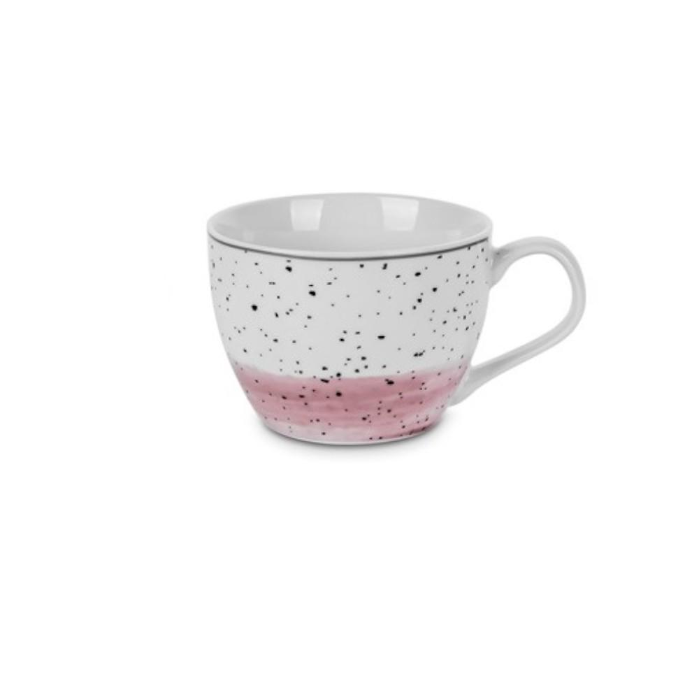 Чашка Dot 370 мл в минималистичном дизайне керамика Белый с розовым (R97207)