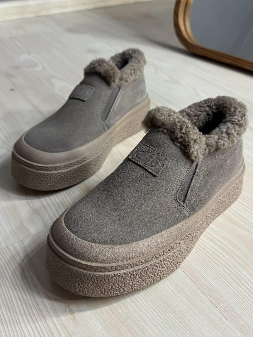 Черевики жіночі Hengji 660-6 замшеві кеди на хутрі р. 41 Бежевий (5796) - фото 6