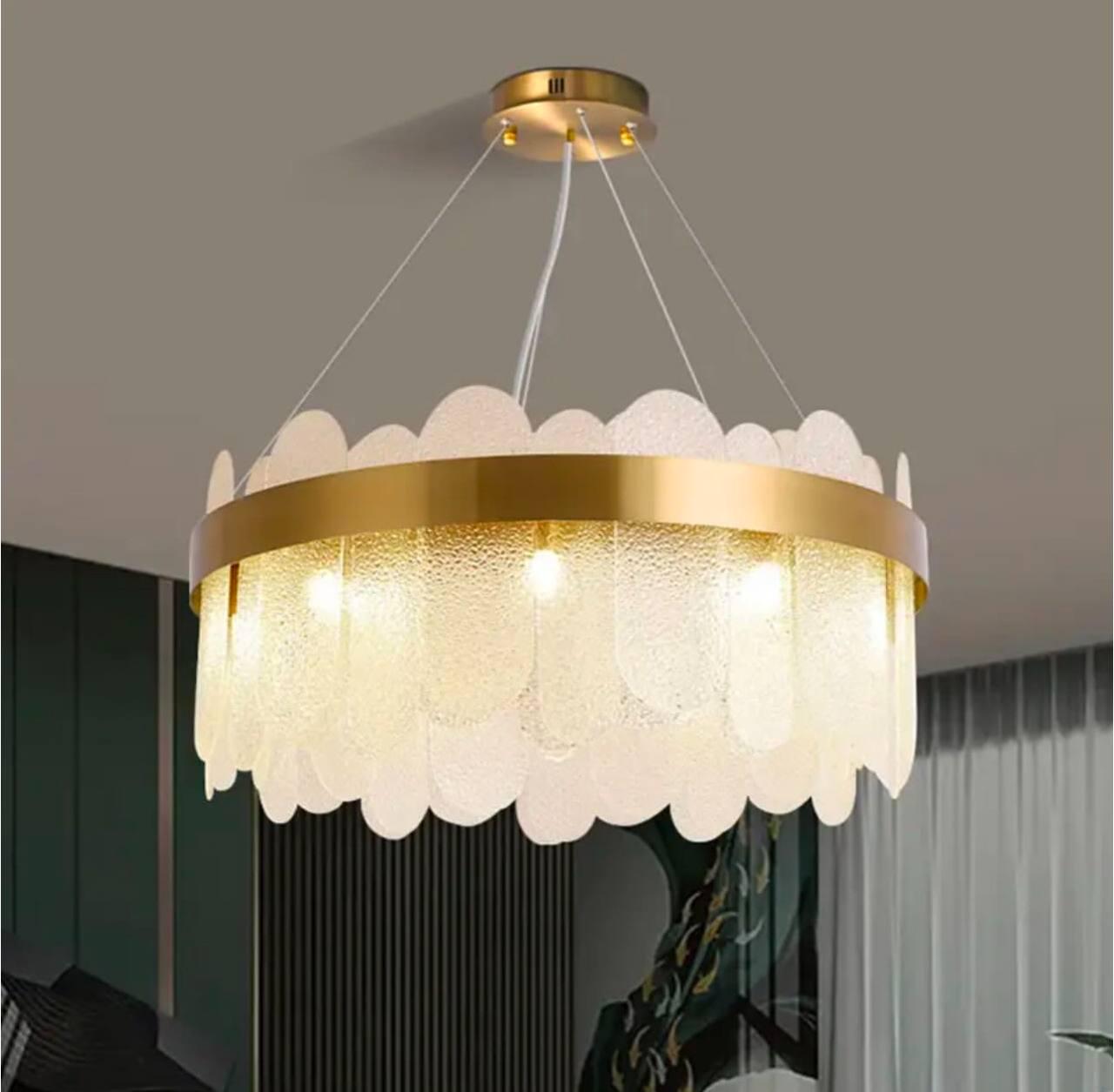 Люстра підвісна Zilini ER2005/600 з скляними пластинами Золотий (23910612) Люстра підвісна Zilini ER2005/600 з скляними пластинами Золотий (23910612)