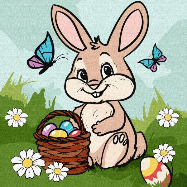 Картина по номерам Идейка Пасхальная корзина 30x30 см (Id-KHO6198)