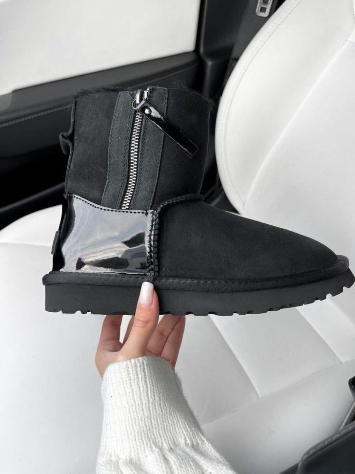Уггі жіночі UGG Short ZIP Black Lacquer р. 37 Чорний (13633) Уггі жіночі UGG Short ZIP Black Lacquer р. 37 Чорний (13633)