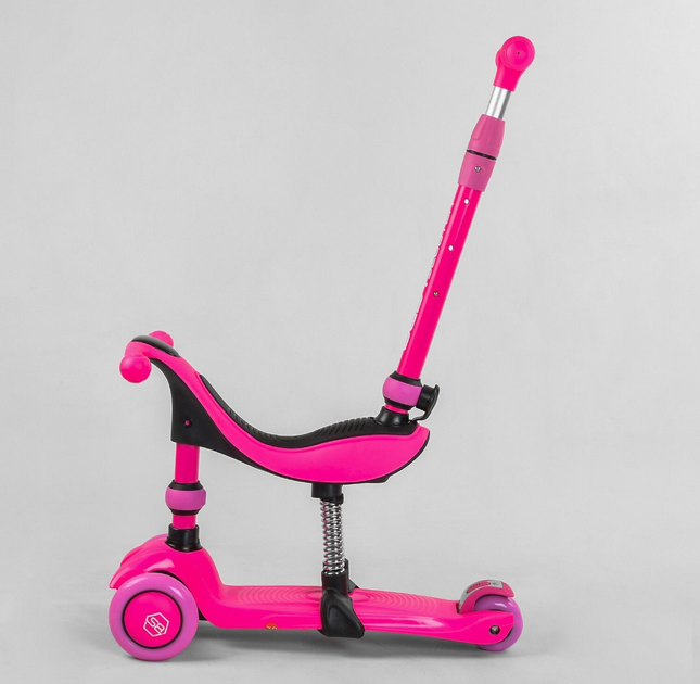 Самокат-велобег трехколесный Best Scooter BS-23180/4 3в1 3 колеса PU со светом/сиденье/амортизаторы/родительская ручка (25248000) - фото 2 Самокат-велобег трехколесный Best Scooter BS-23180/4 3в1 3 колеса PU со светом/сиденье/амортизаторы/родительская ручка (25248000) - фото 2