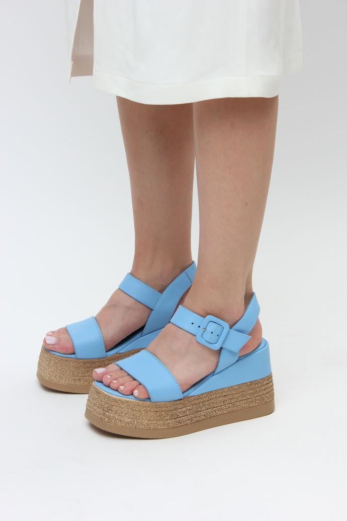 Босоножки женские LONZA кожаные р. 41 Голубой (190359)