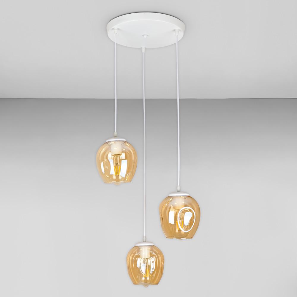 Люстра подвесная лофт Light House LS-17191F-3 WH/BR 300 Белый/Янтарный