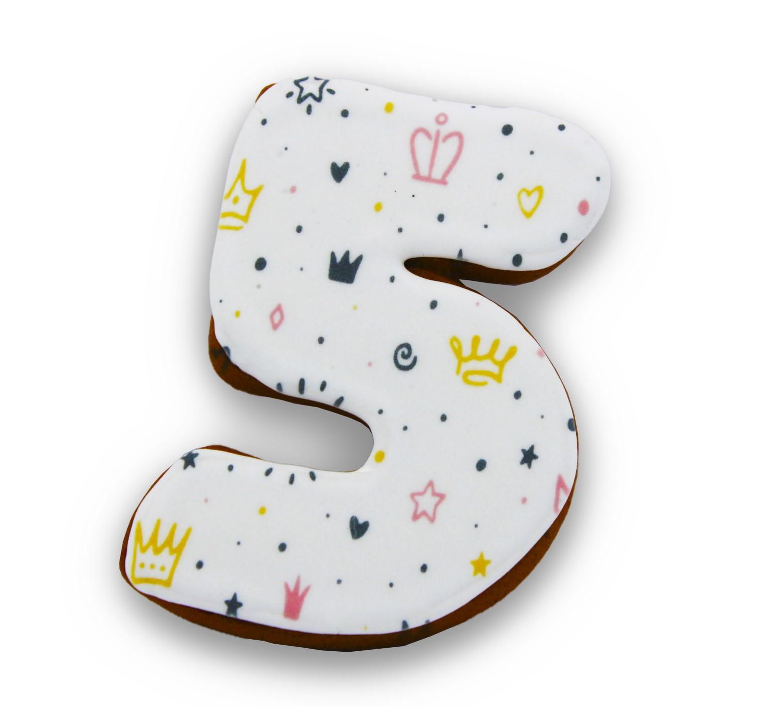 Пряник цифра Крафт печиво 5 топер на торт 10 см 45 г