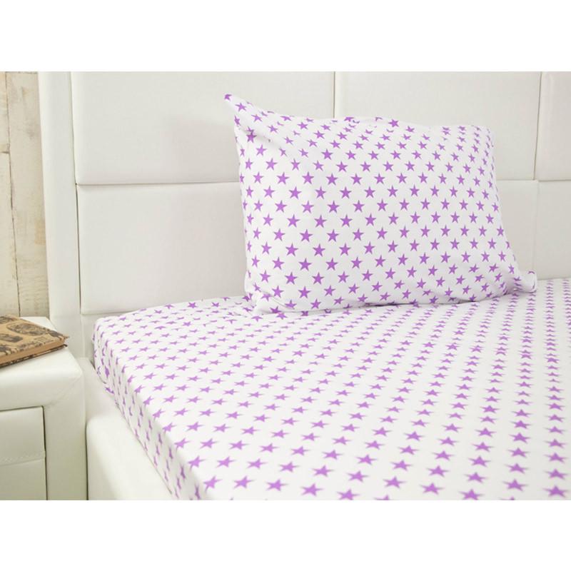 Набор простынь с наволочкой Руно Звездочки сатин 143x215/50x70 см (28092493)