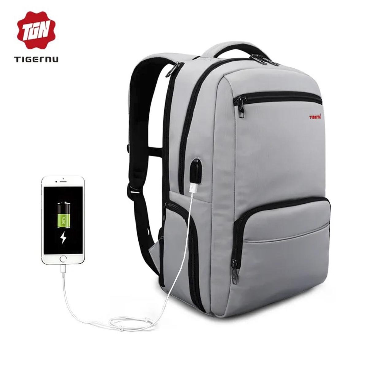 Міський рюкзак для ноутбука Tigernu T-B3319 15,6" з USB 25 л Сірий (TGN-T-B3319-5035) - фото 6