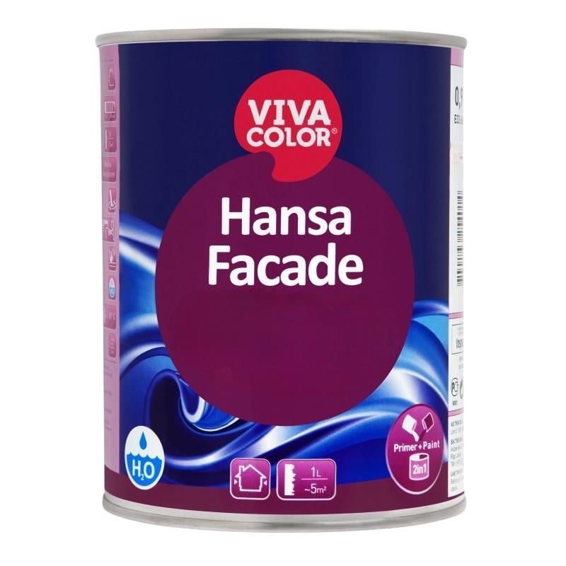 Фарба для фасадів глибокоматова Vivacolor Hansa Facade воднодисперсійна база А 0,9 л Білий (2149424504)