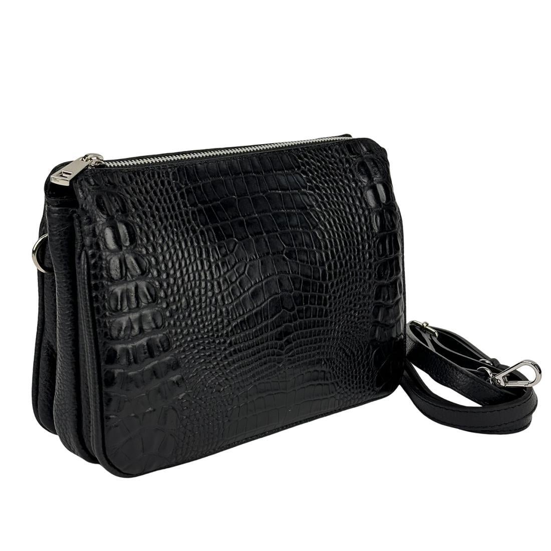 Женская сумка Royal Bag F-IT-9871A с теснением под репитилию Черный (6464)
