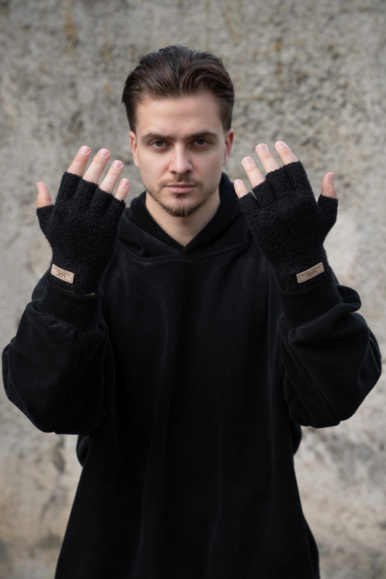 Перчатки зимние меховые без пальцев Without Brand UGC 7-52А Black (8055902)