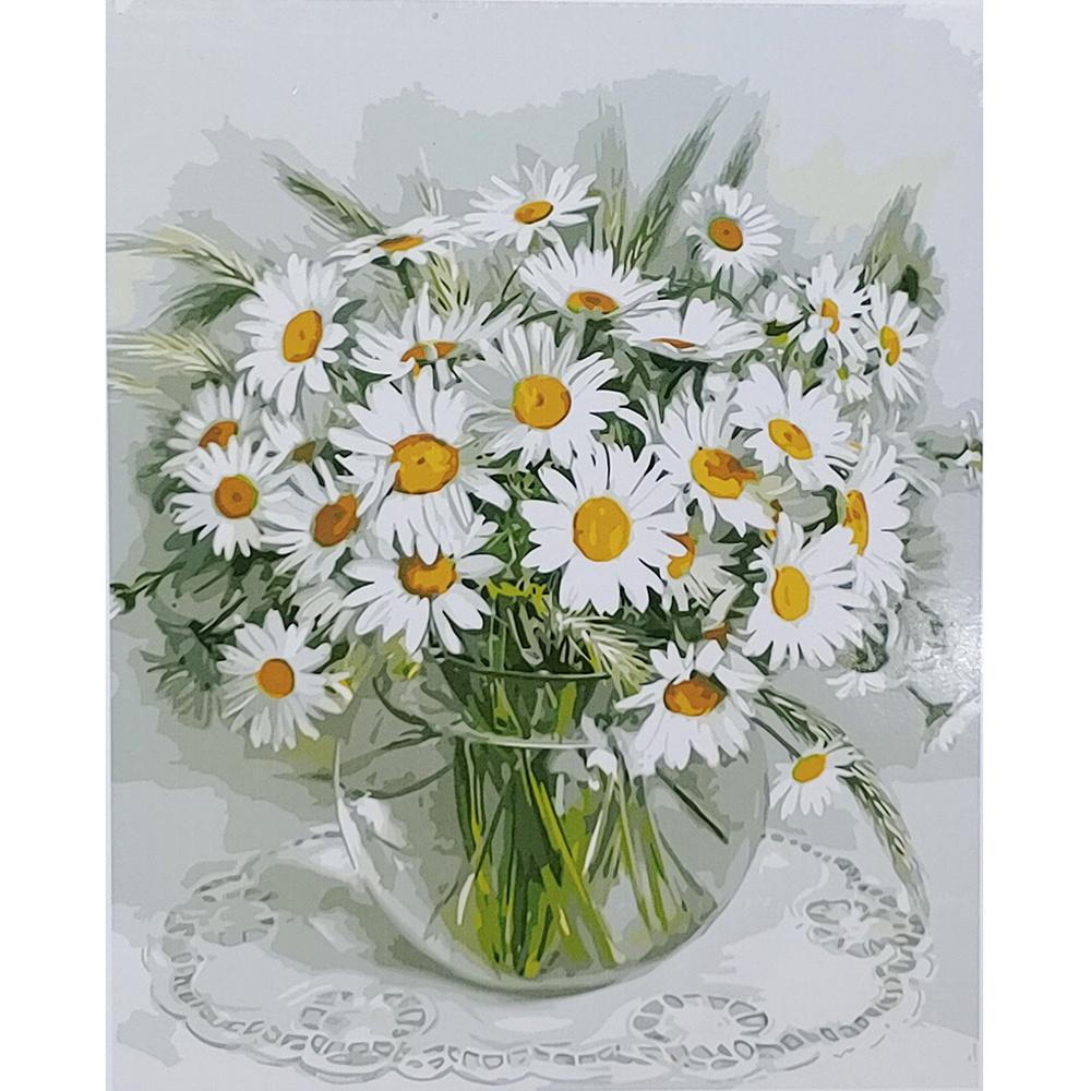 Картина по номерам Strateg Премиум Букет ромашек 40x50 см (GS089)
